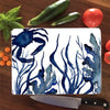 Blue Crab Seagrass Glass Cutting Board