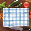 Blue Gingham Glass Cutting Board