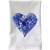 Cobalt Sea Glass Heart Flour Sack Towel