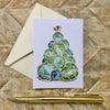 Glass Float Christmas Tree Box Note Cards
