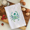 Sea Glass Crab Santa Flour Sack Towel