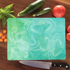 Shell We Dance Aqua Glass Cutting Board