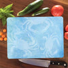 Shell We Dance Blue Glass Cutting Board