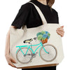 Hydrangeas Bike XL Zipper Tote