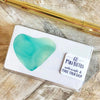 Aqua Sea Glass Heart Mini Notes